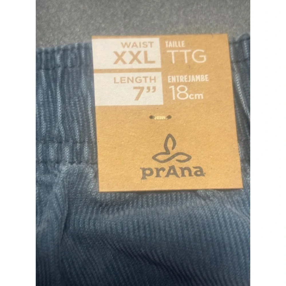 prAna NWT Men's Corduroy‎ Shorts Comfort Drawstring Casual Blue XXL MSRP $75
